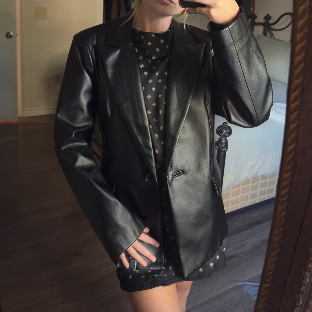 Sam Edelman Black Leather Blazer